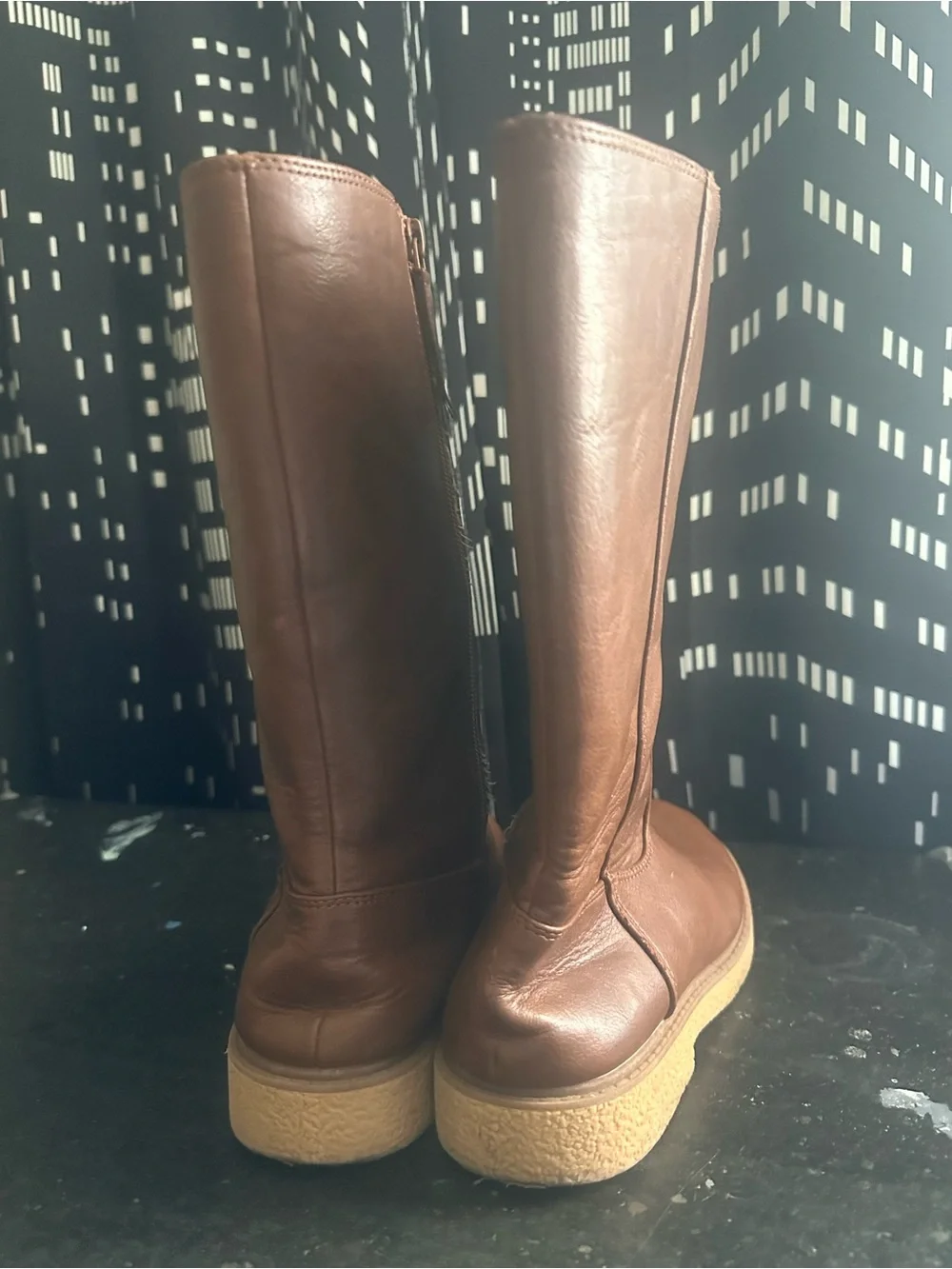 Cat & Jack Brown Girls' Tall Pull-On Boots